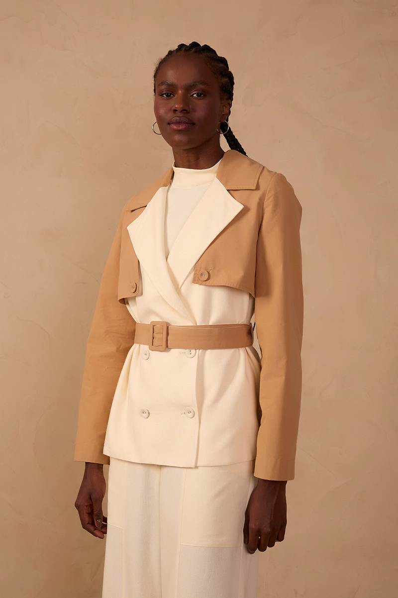 Two-Tone Linen Trench Coat_1