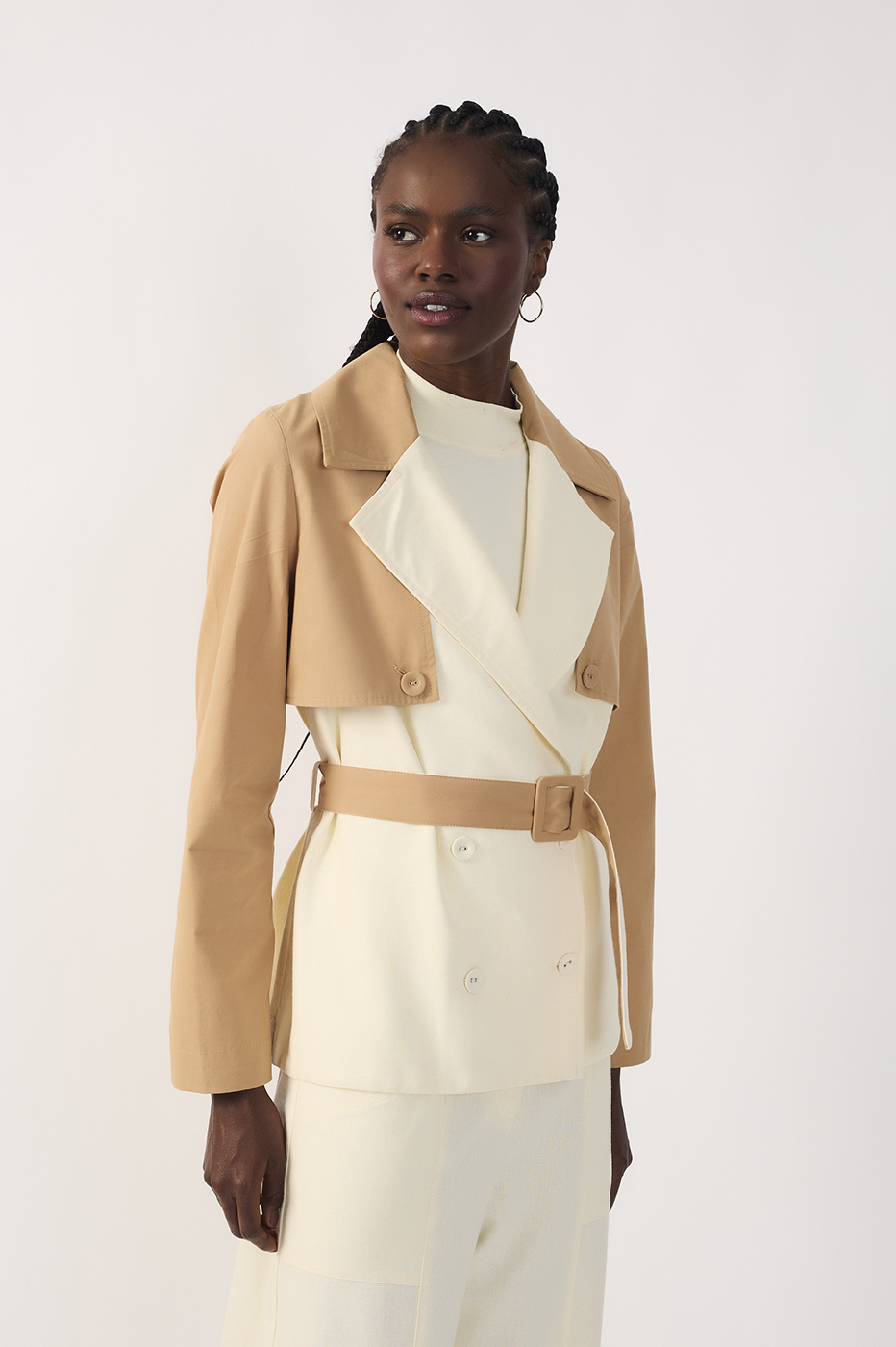 Two-Tone Linen Trench Coat_3