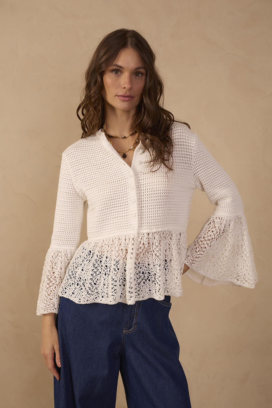Lace Detail Tricot Cardigan_1