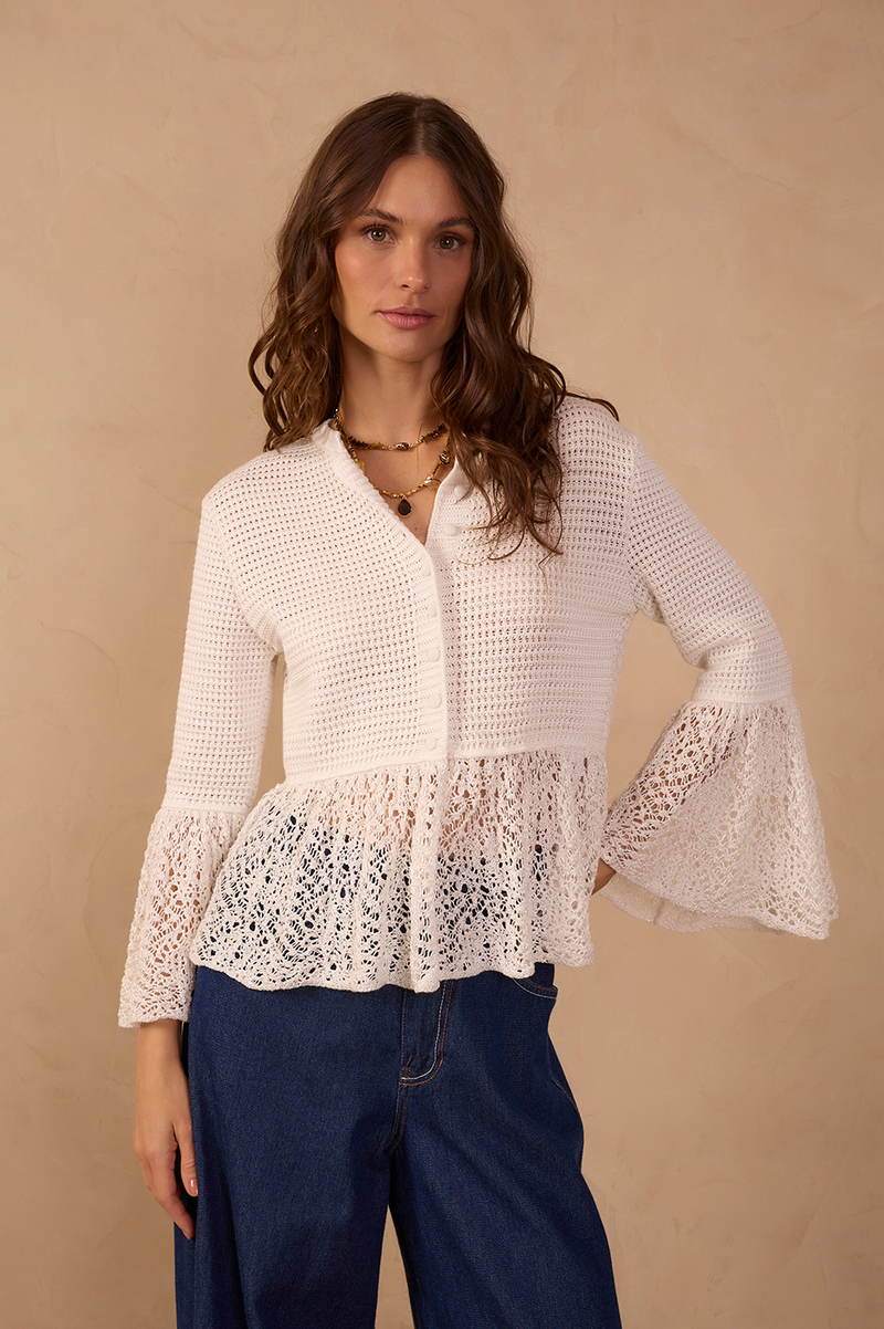 Lace-Trim Knit Cardigan_1
