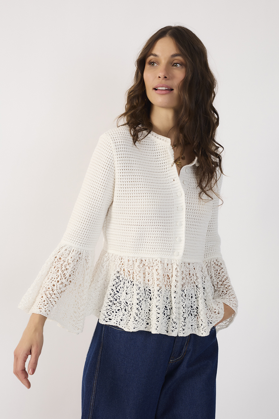 Lace Detail Tricot Cardigan_3