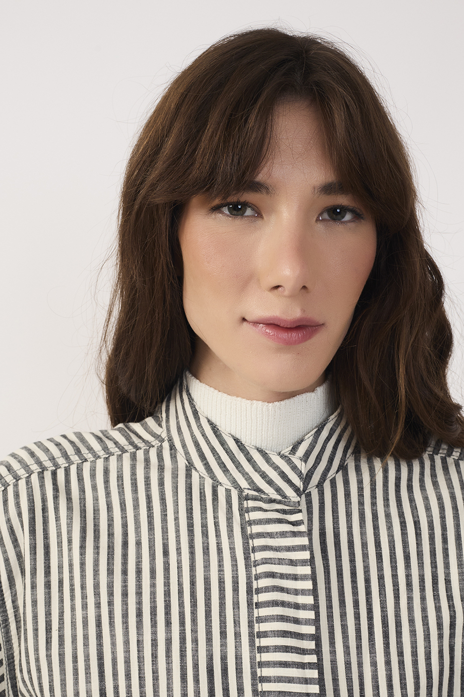 Black Stripe Linen Coat_5