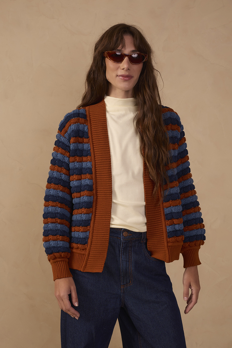Denim Striped Tricot Coat_1