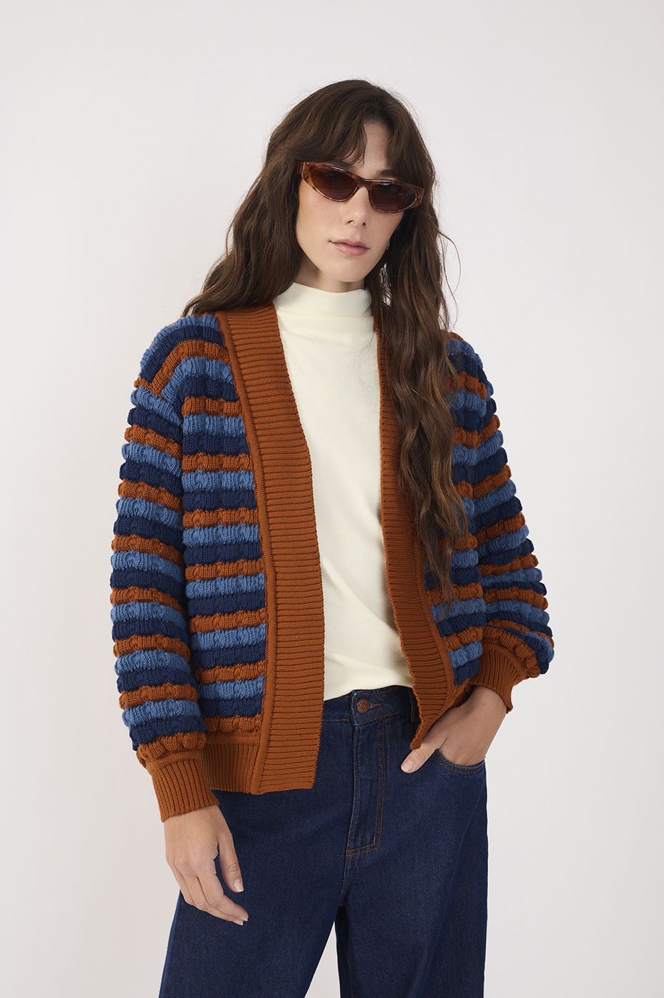 Denim Striped Tricot Coat_2