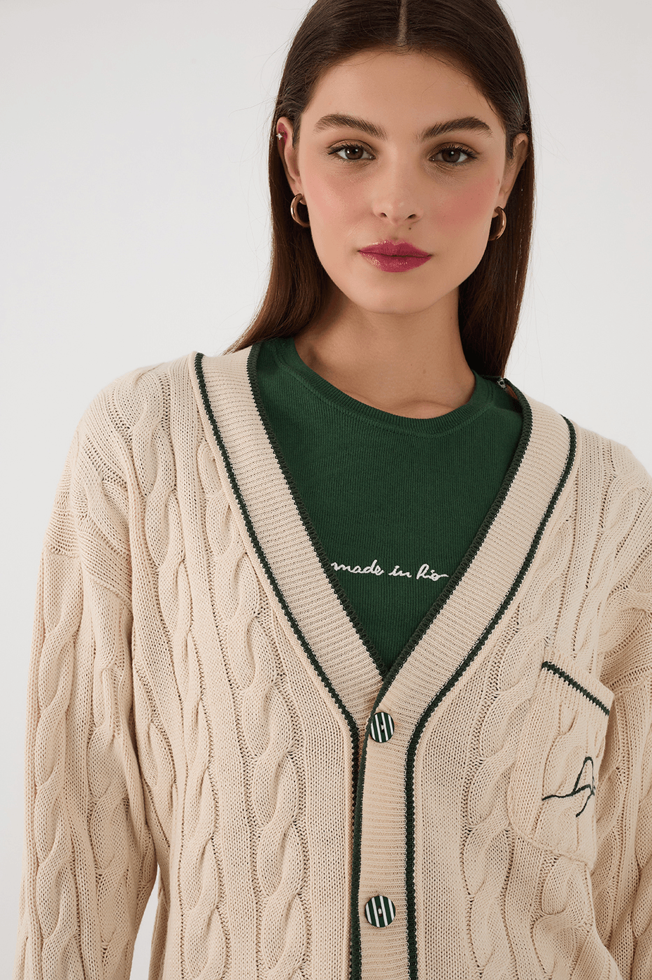 Off-White Embroidered Buttoned Tricot Cardigan