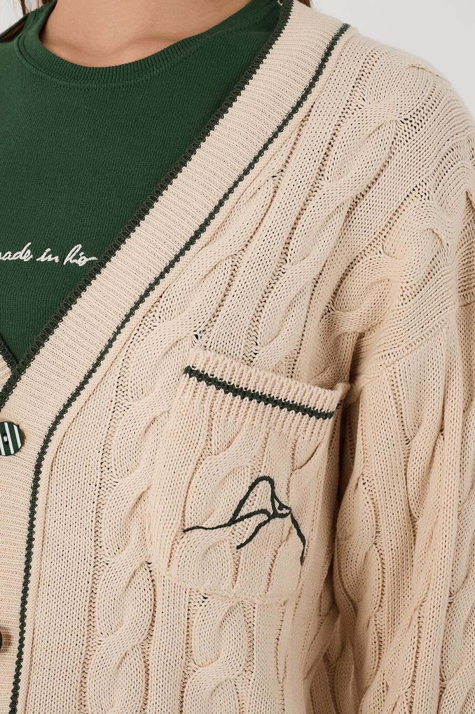 Off-White Embroidered Buttoned Tricot Cardigan