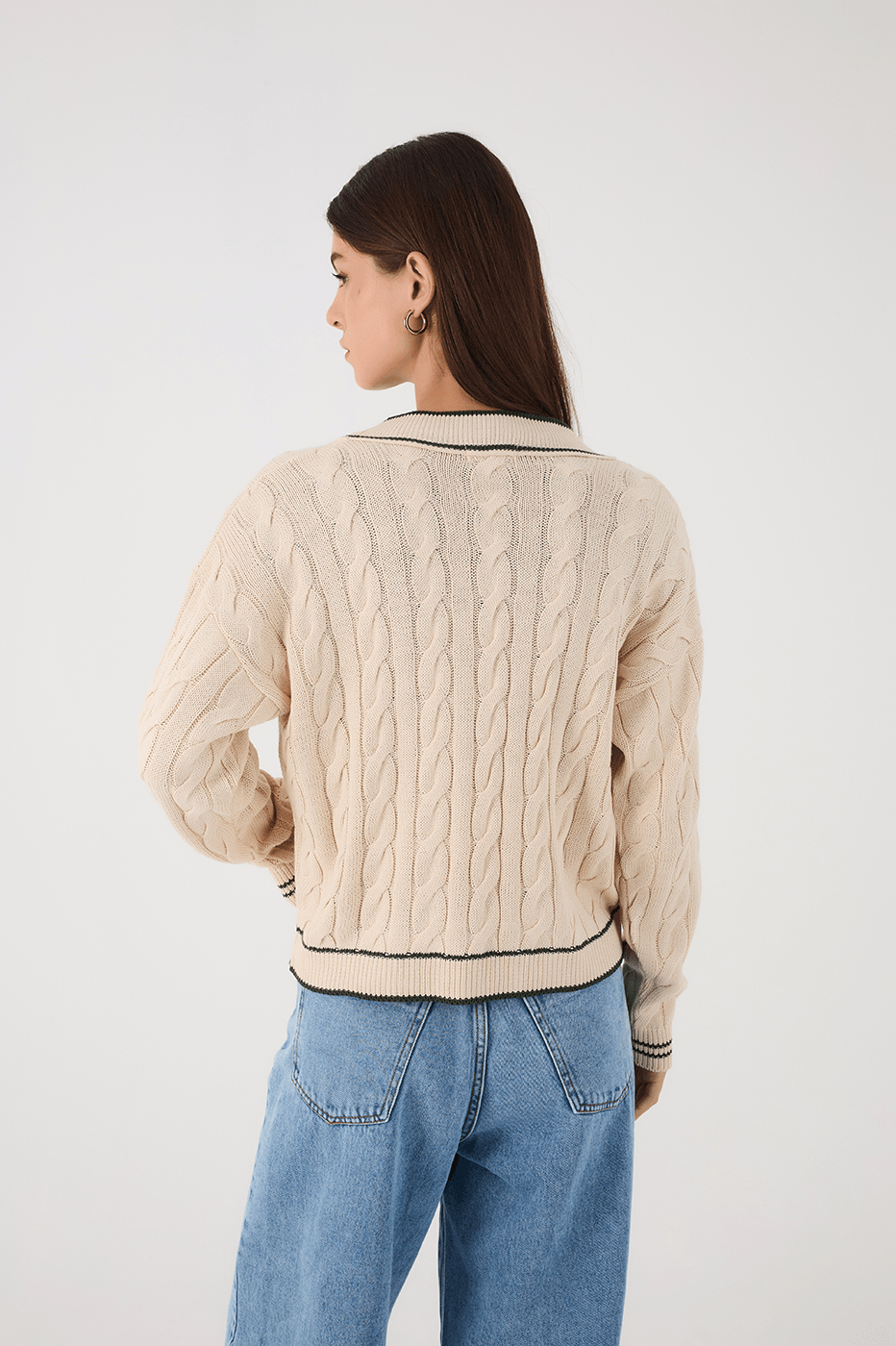 Off-White Embroidered Buttoned Tricot Cardigan