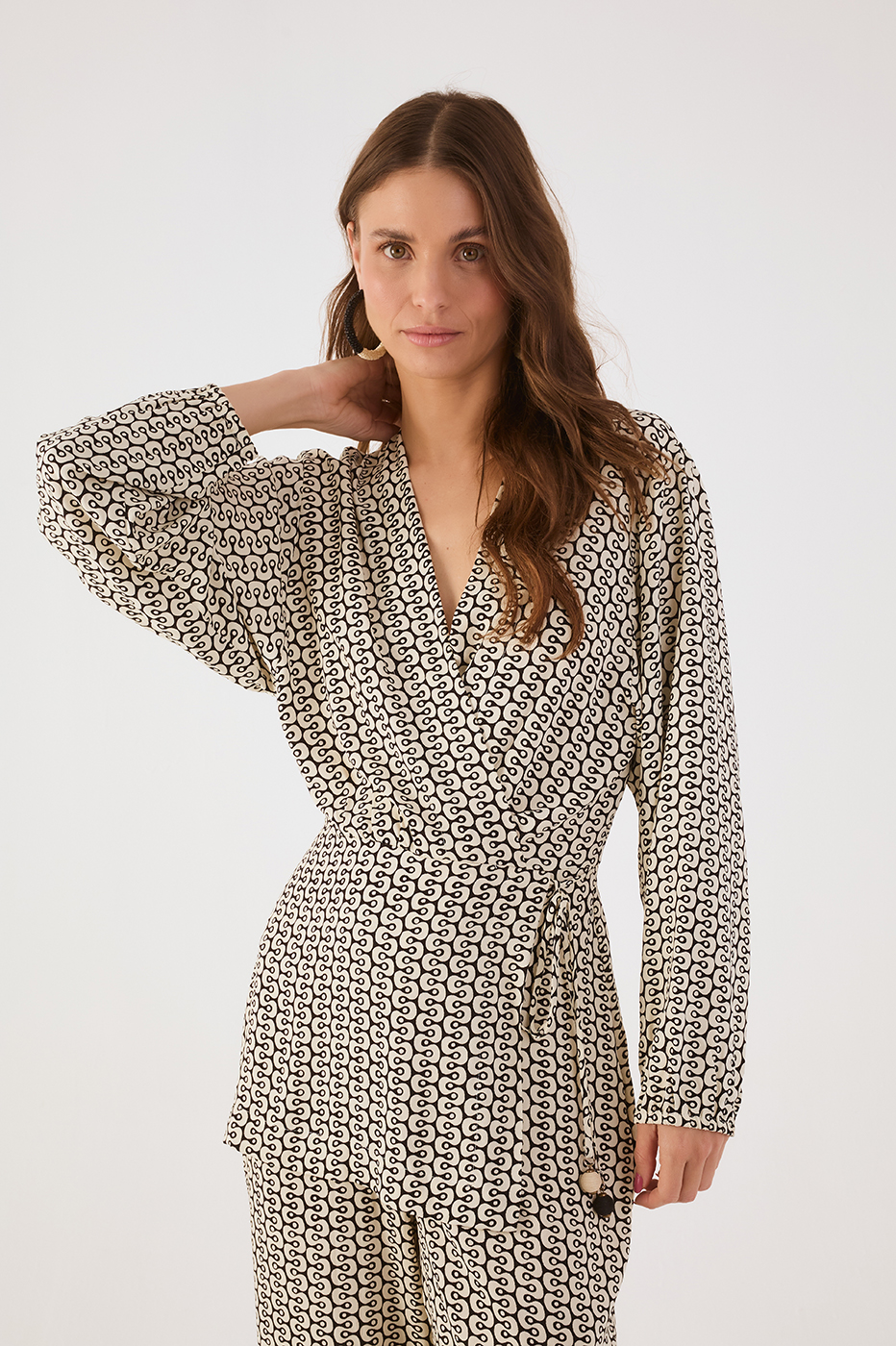 Black Ipanema V Neck Open Back Wrap Jumpsuit