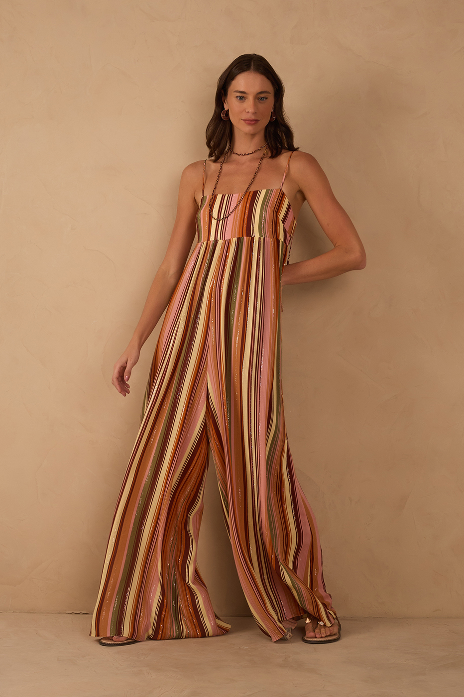 Multicolor Bosque Lurex Wide-Leg Jumpsuit_1