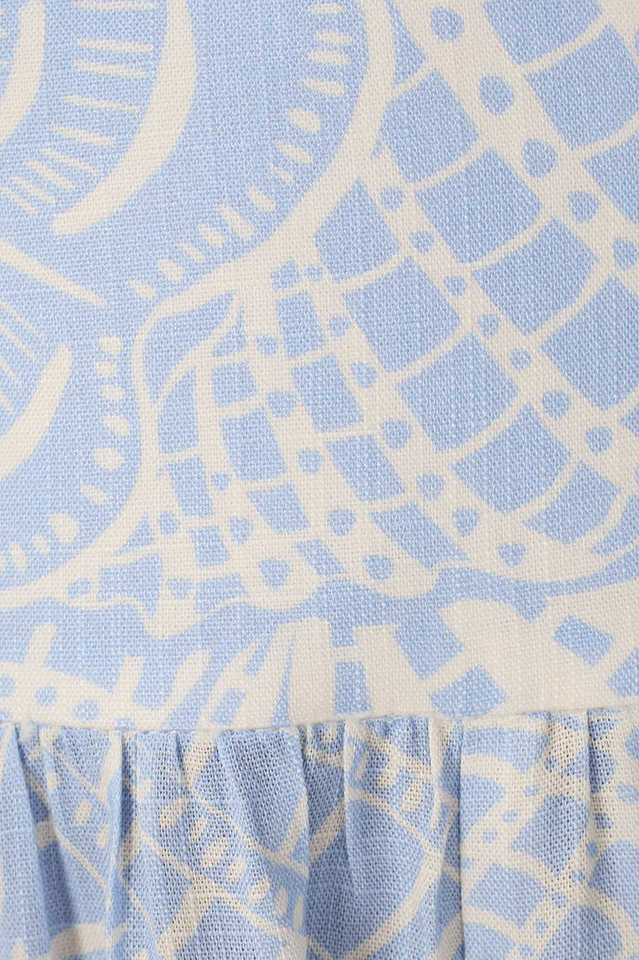Blue Cristalina V Neck Smocked Romper_8