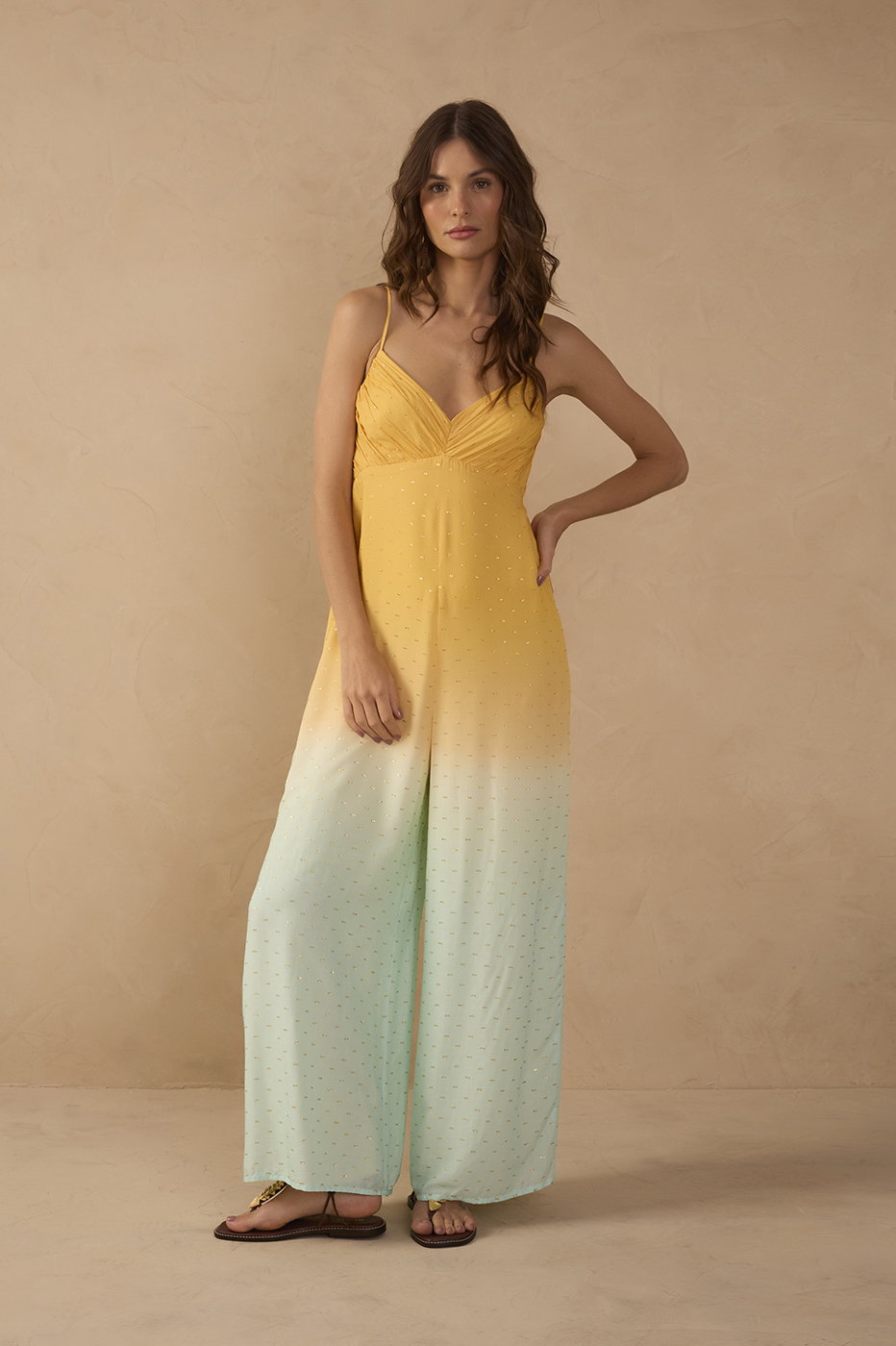 Bicolor Nascente Ruched Lurex Jumpsuit_1