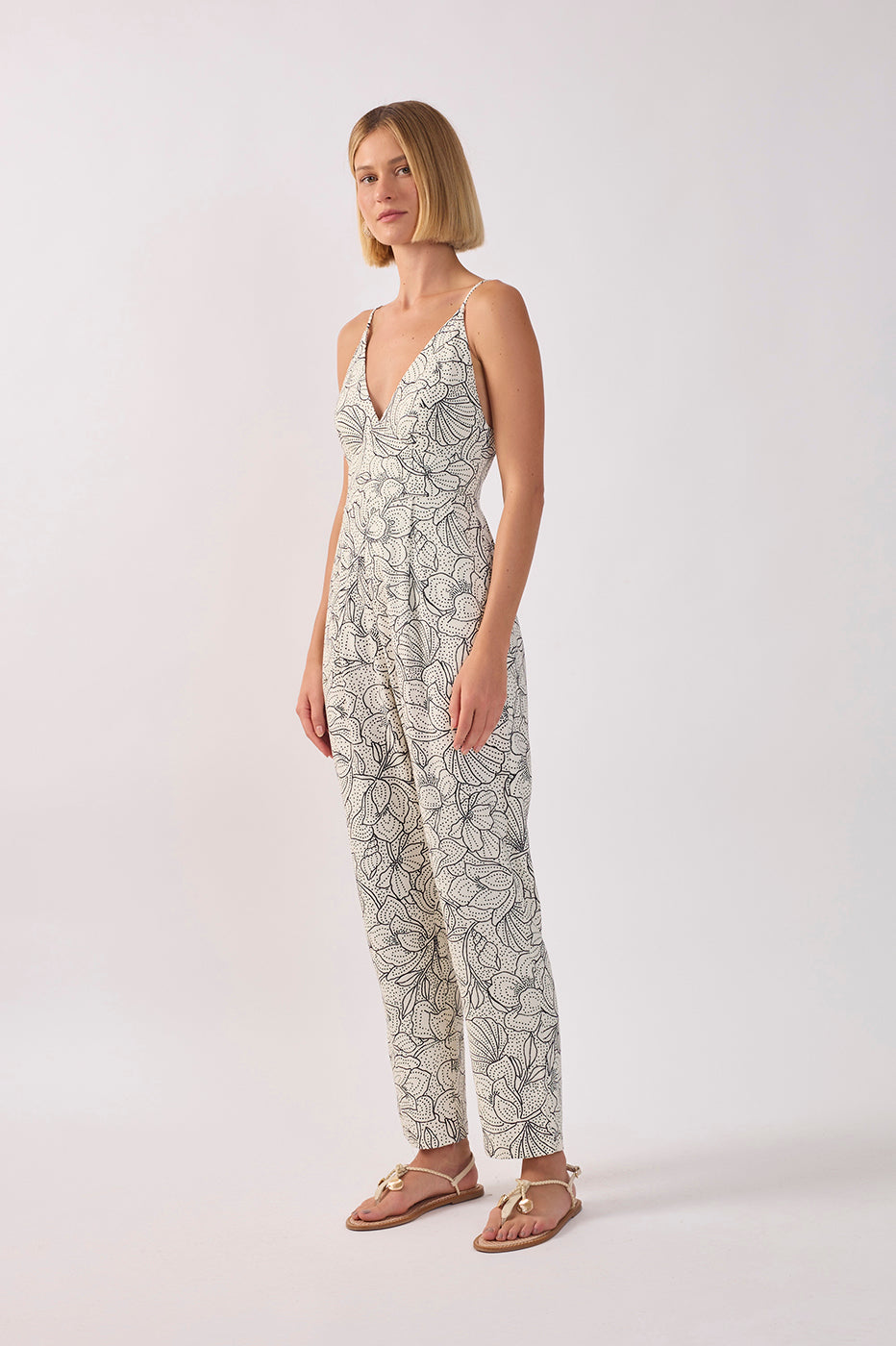 Ponto a Ponto Print Linen Jumpsuit_3