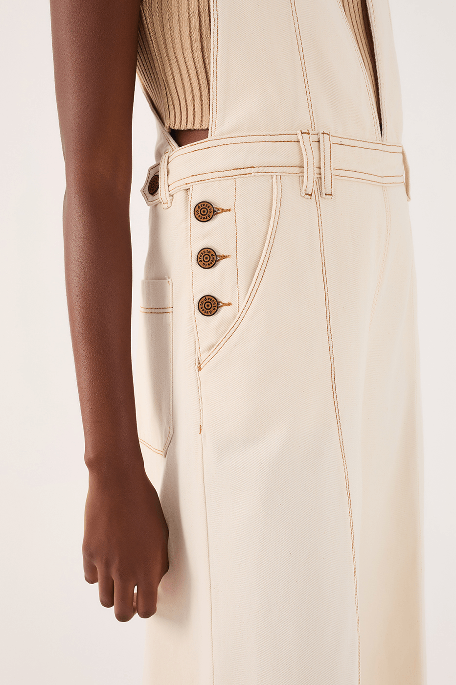 Twill Overalls With Pleats And Buttons_4