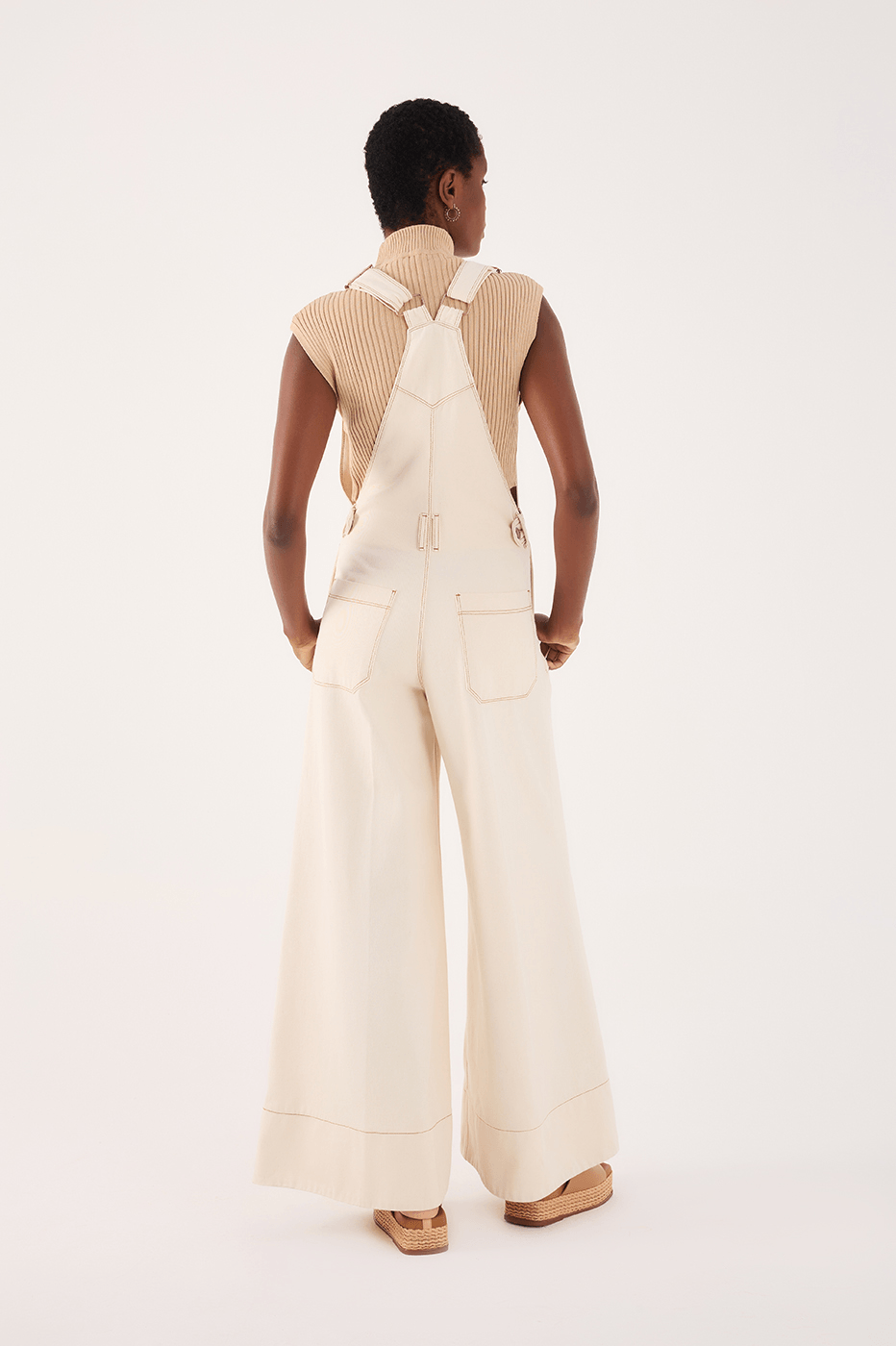 Twill Overalls With Pleats And Buttons_5