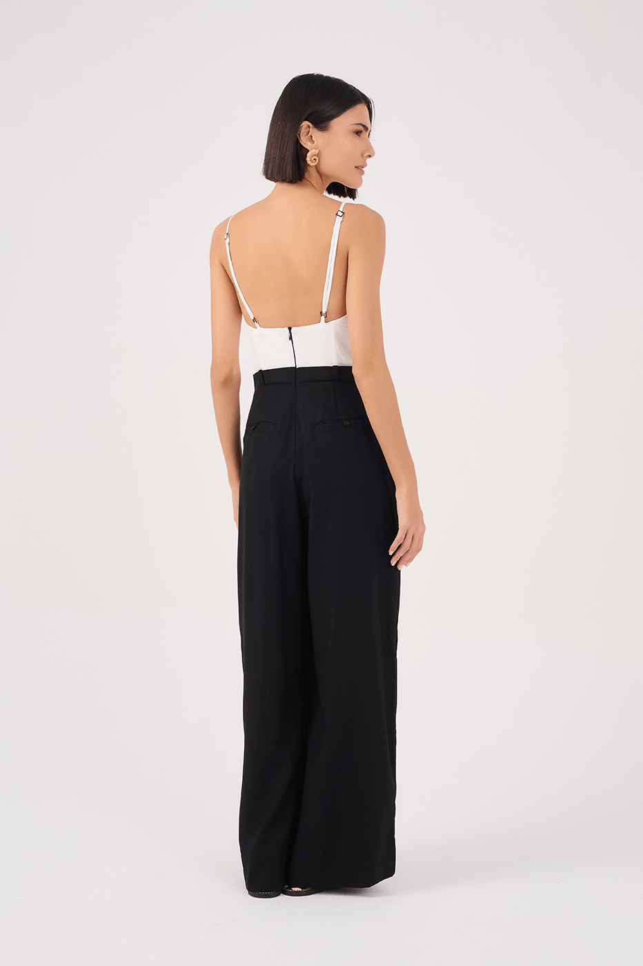 Black and White Linen Tailored Jumpsuit_7