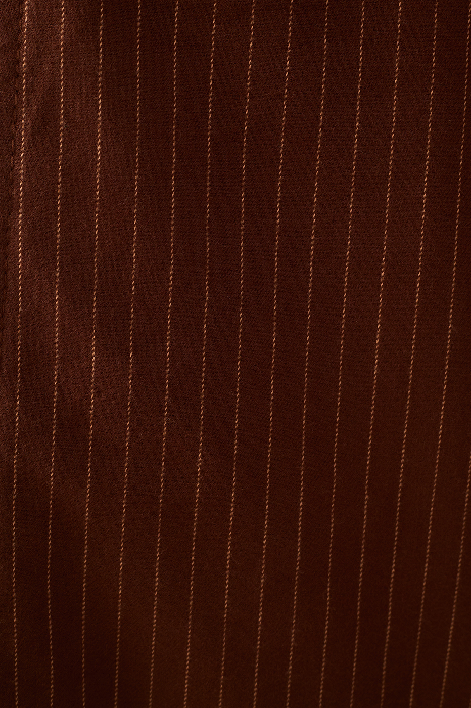 Brown Pinstripe Strapless Buttoned Smocked Jumpsuit