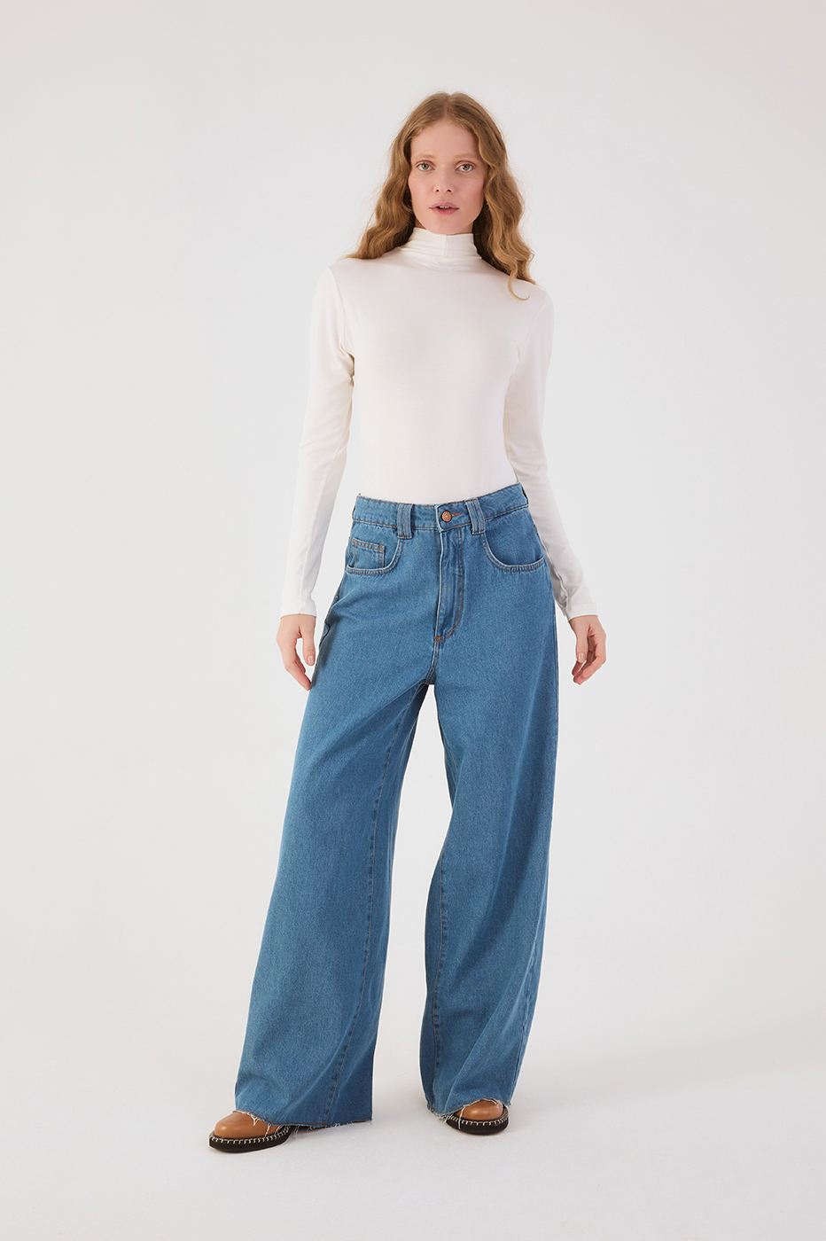Denim 3-In-1 Buttoned Shirt Pants Jumpsuit