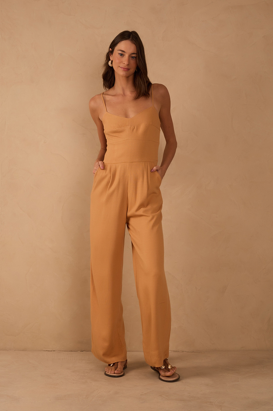 Smocked-Back Jumpsuit_1