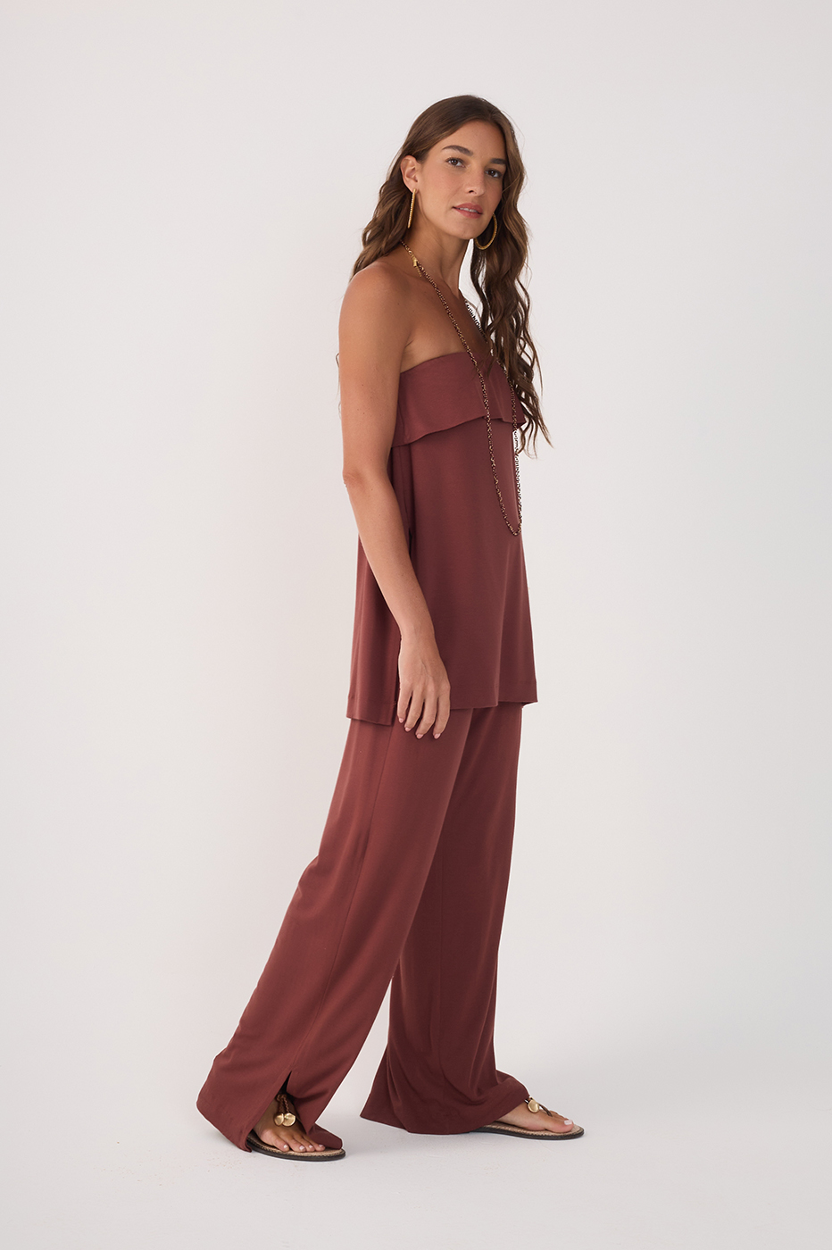 Crepe Knit Tunic and Pants Set