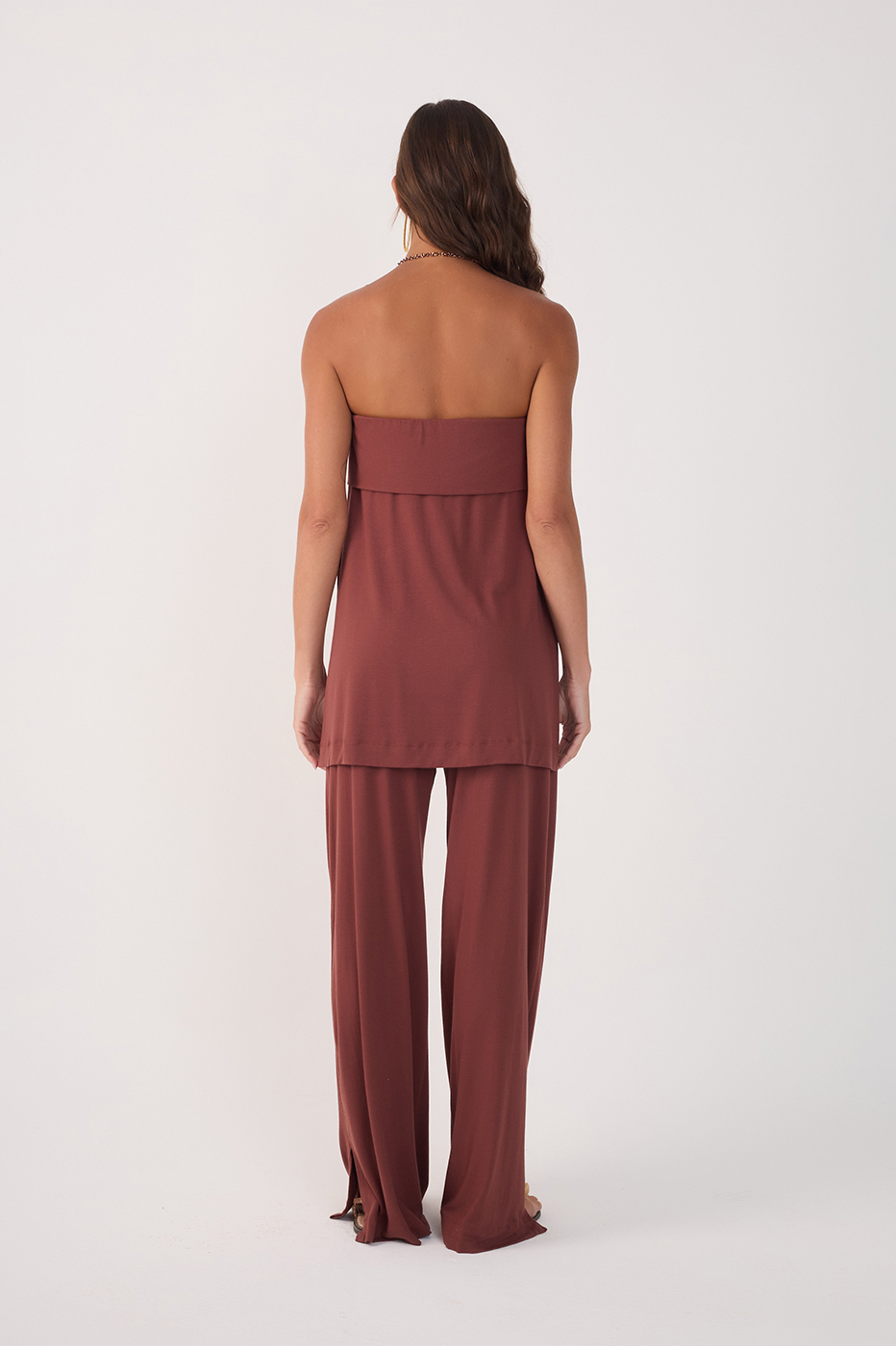 Crepe Knit Tunic and Pants Set