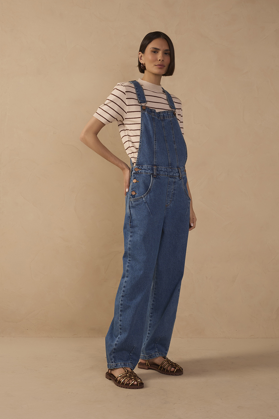 Denim Adjustable Straps Jumpsuit_1