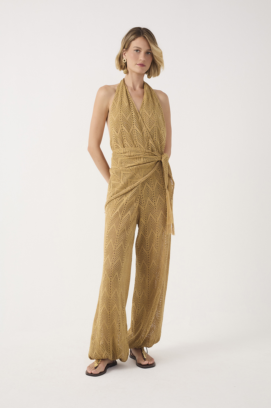 Lurex Knit Jumpsuit with Scarf_2