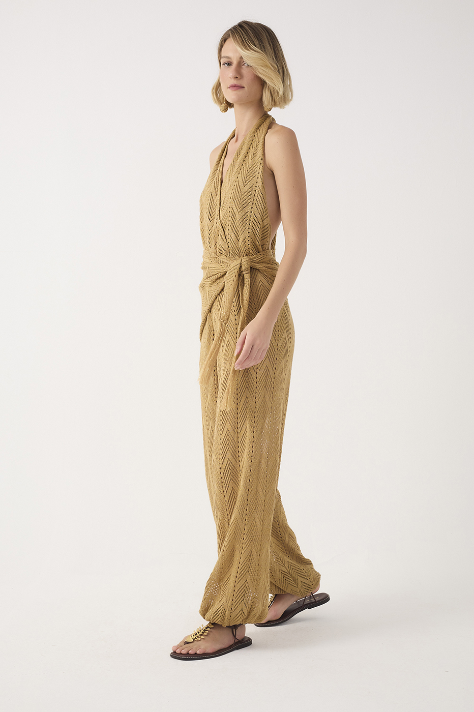 Lurex Knit Jumpsuit with Scarf_3