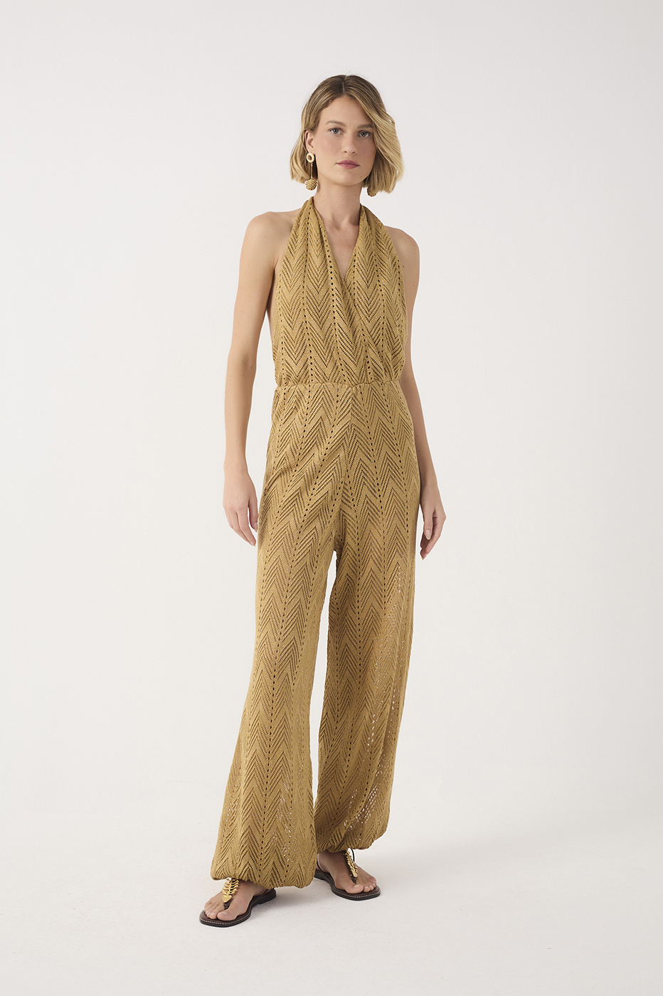 Lurex Knit Jumpsuit with Scarf_5