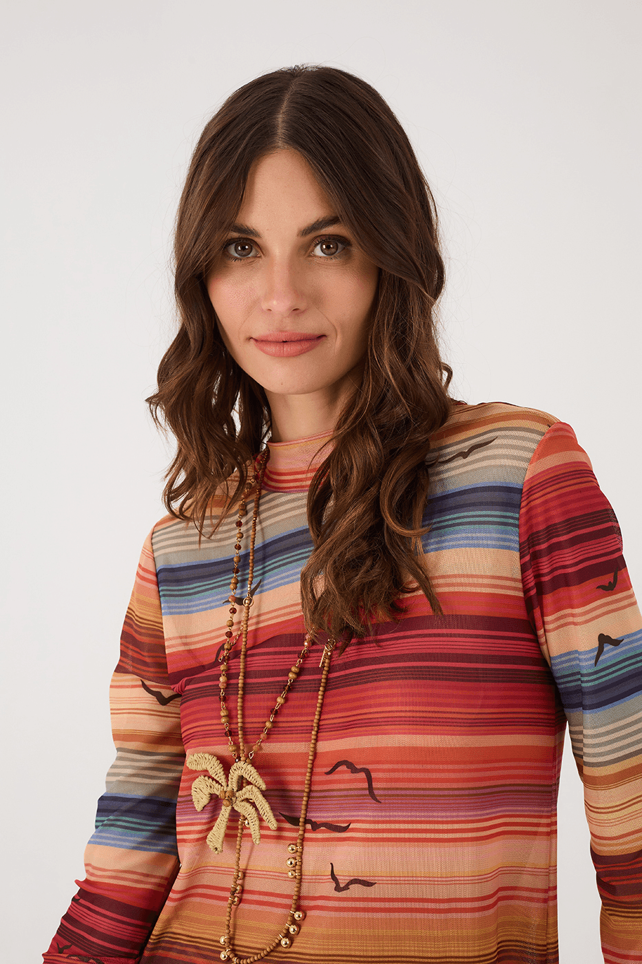 Multicolor Arpoador Tulle Maxi Blouse And Pants Matching Set
