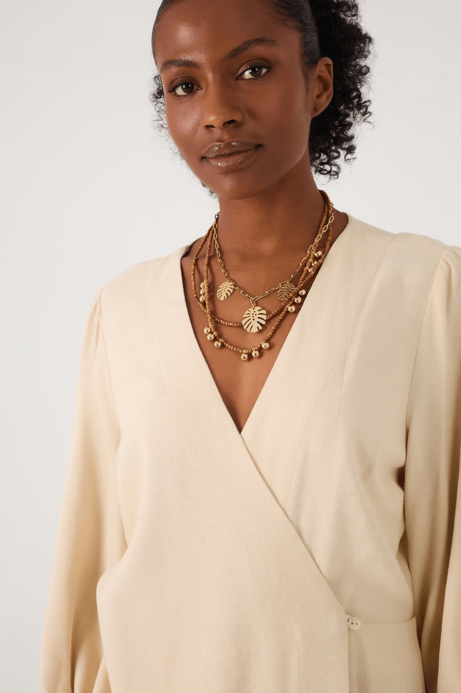 Off-White V Neck Kimono Style Wrap Jumpsuit