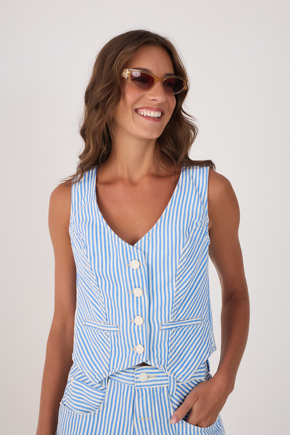 Balneario Stripe Twill Vest_2