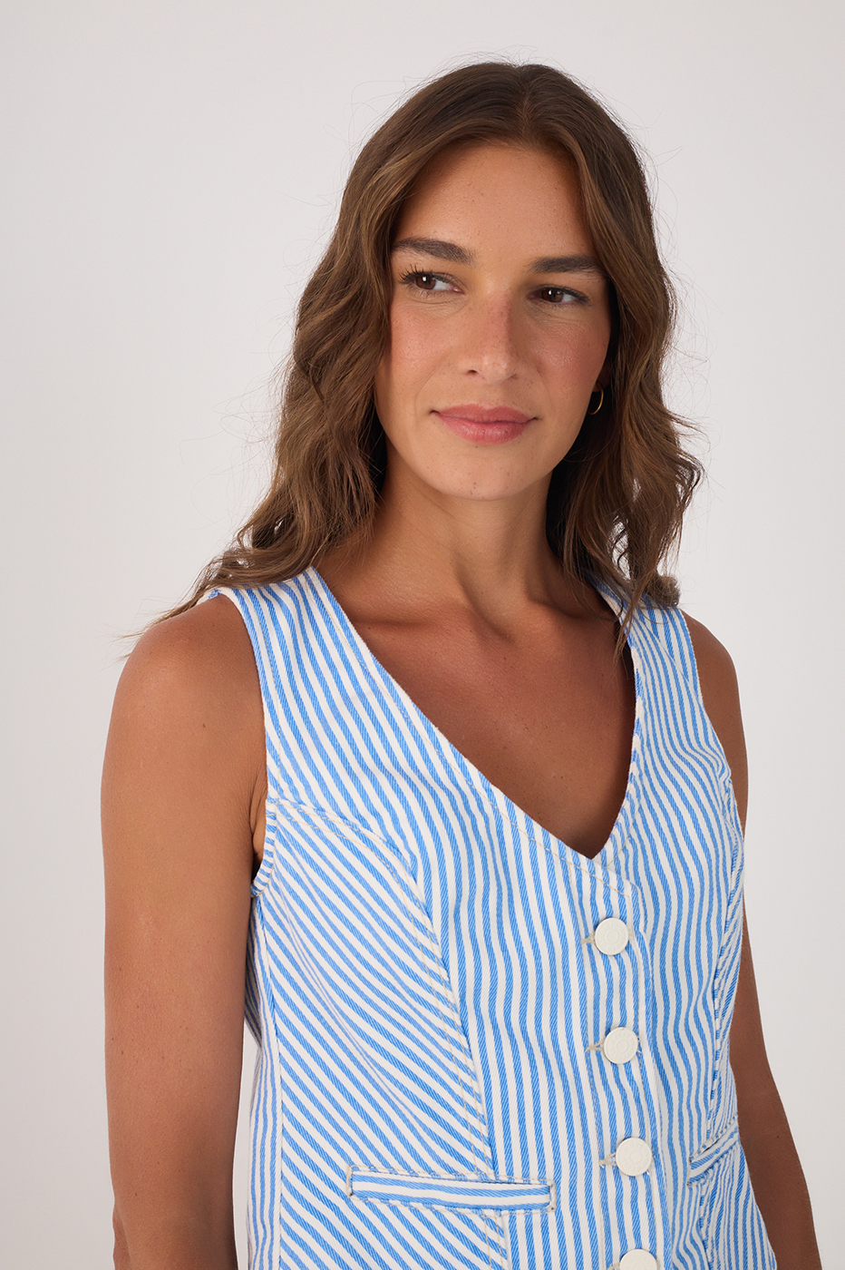 Balneario Stripe Twill Vest_4