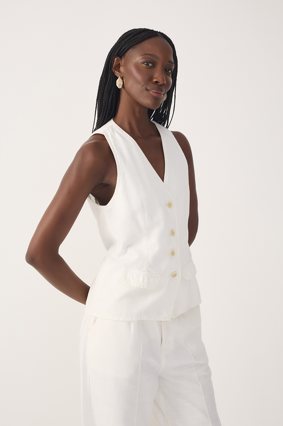 Linen Twill Tie Vest_3