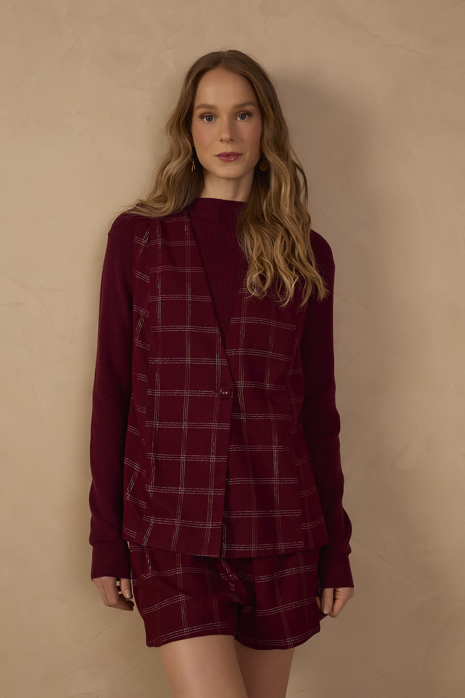 Plaid Linen Vest_1