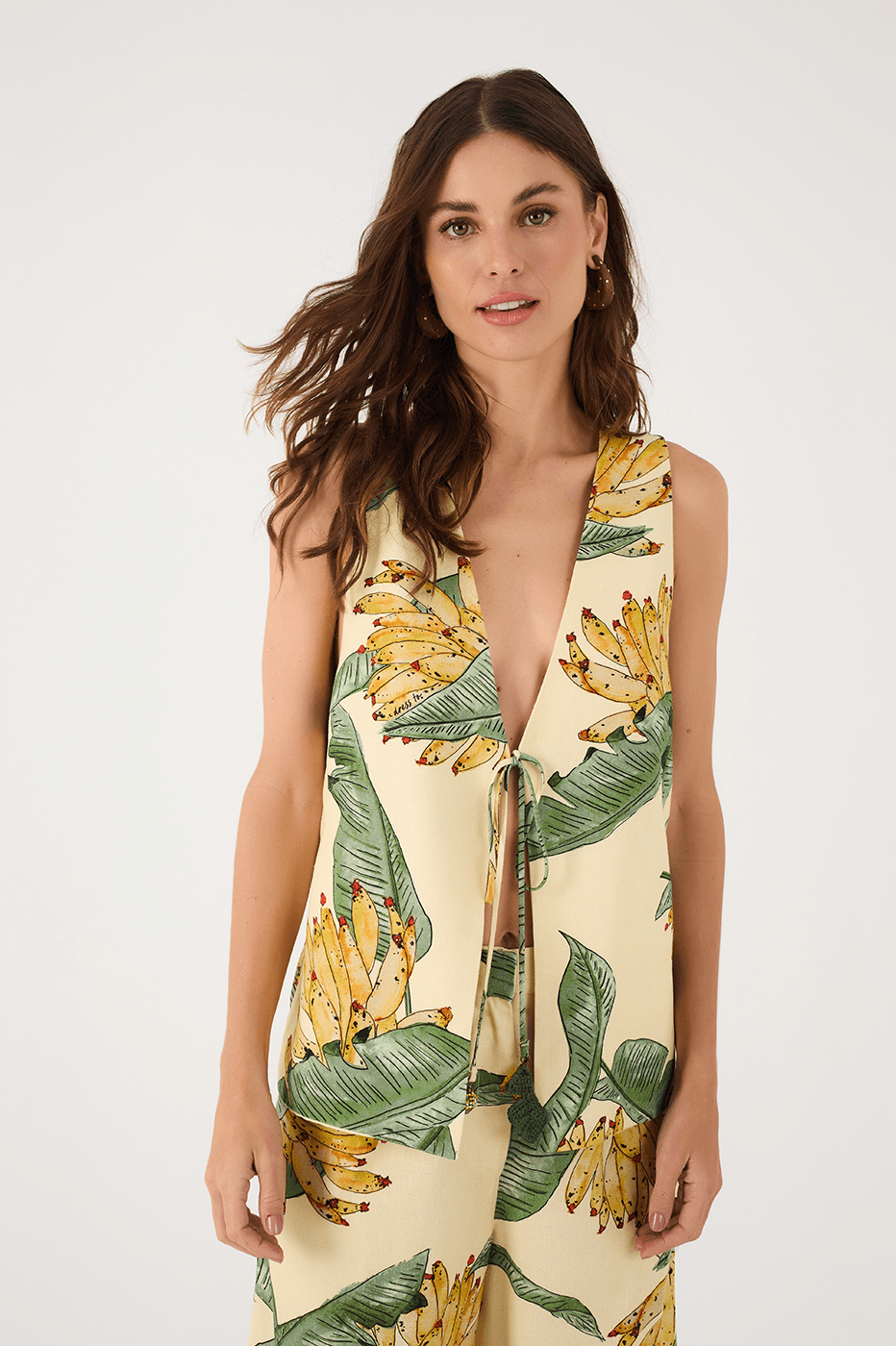 Paradise Print Linen Vest