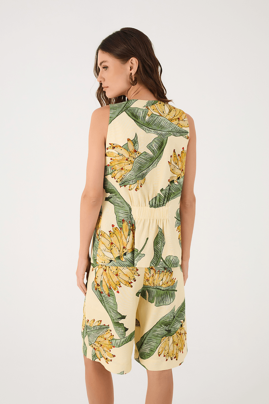 Paradise Print Linen Vest