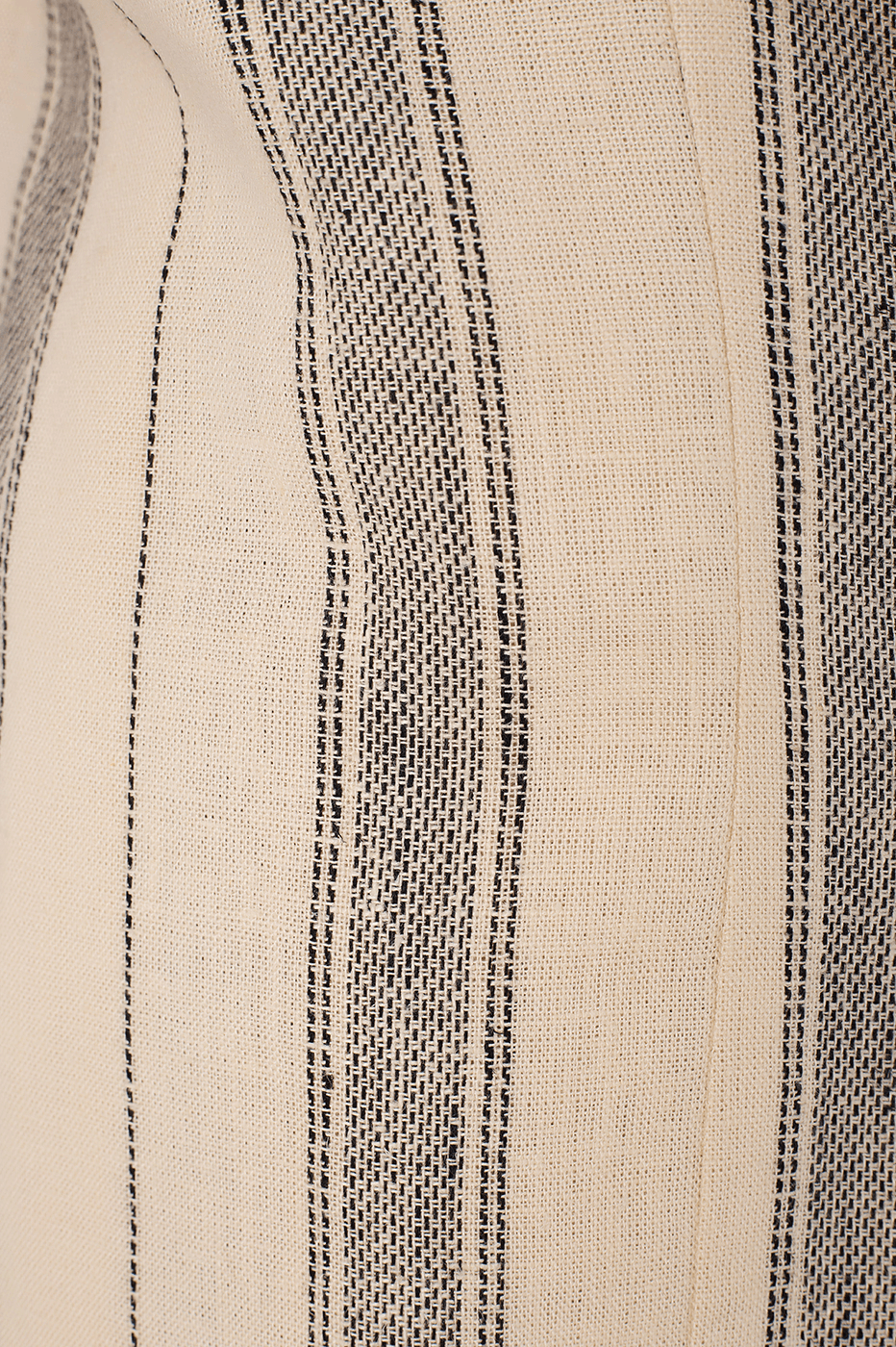 Sand Stripes Buttoned Notched Lapel Sleeveless Linen Vest