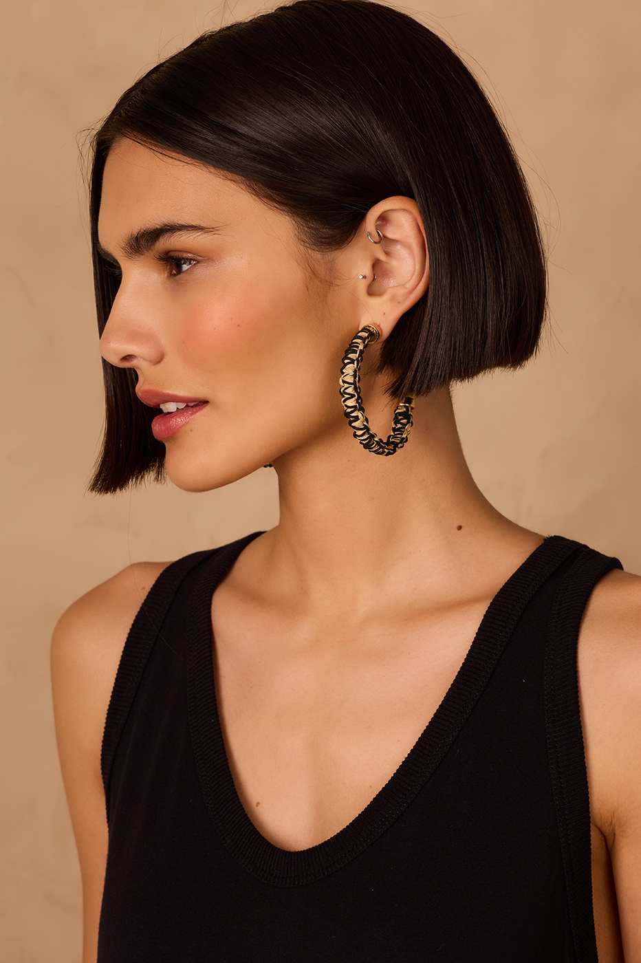 Bicolor Crochet Hoop Earrings