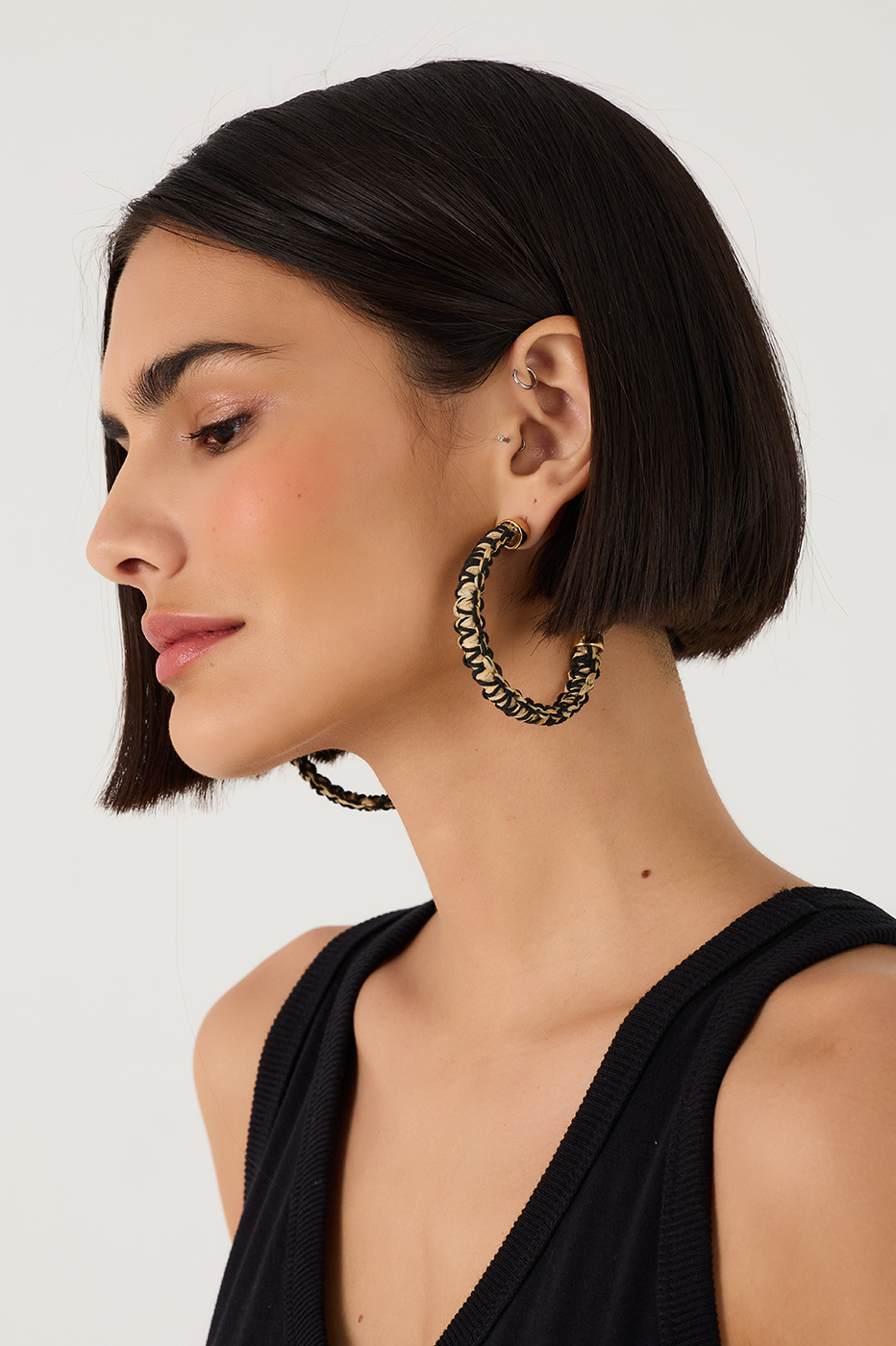 Bicolor Crochet Hoop Earrings