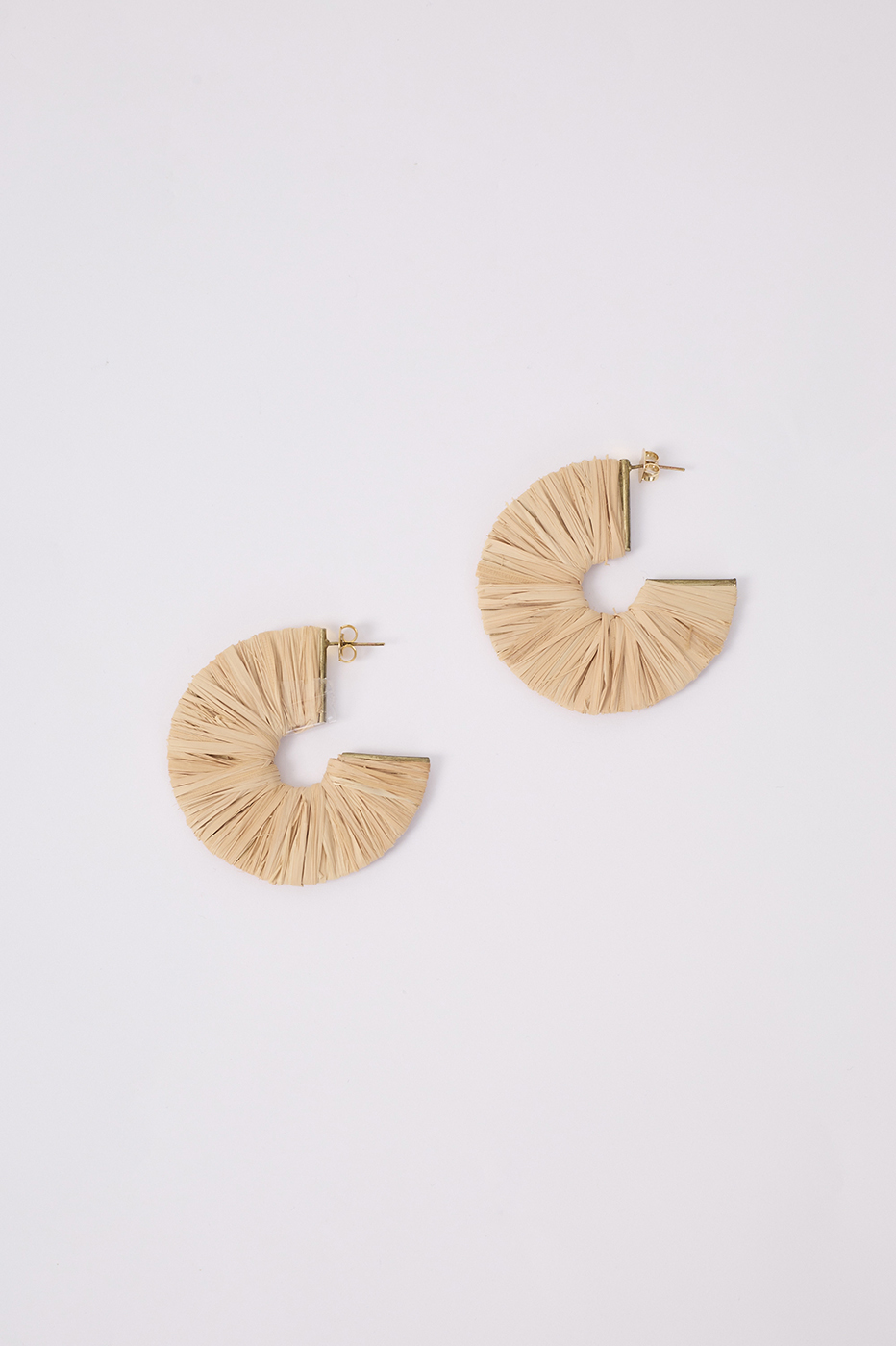 Beige Oasis Straw Earrings