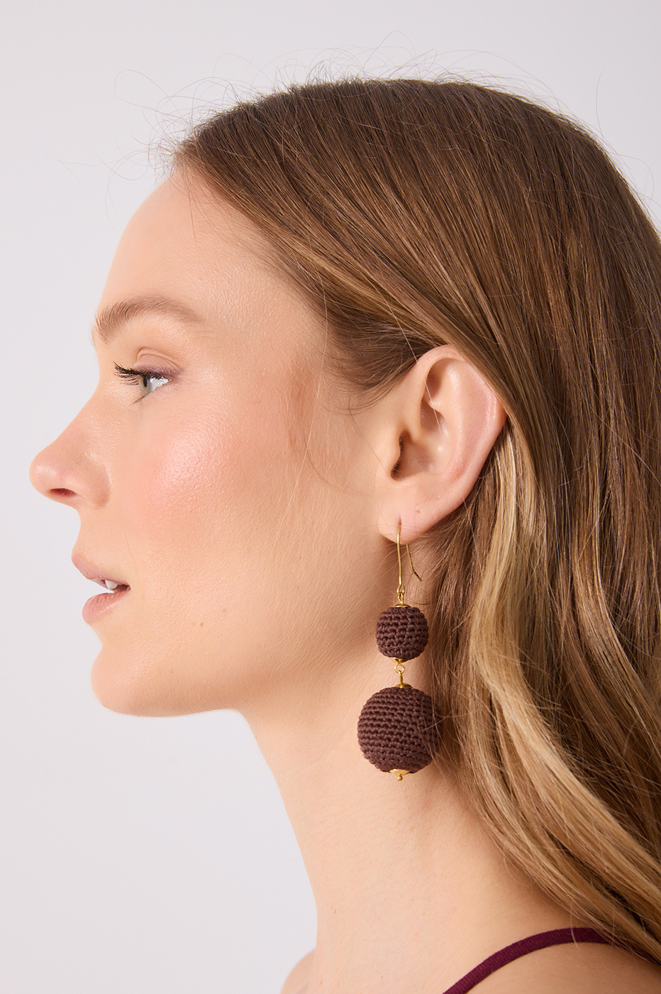 Brown Crochet Hanging Earrings_2
