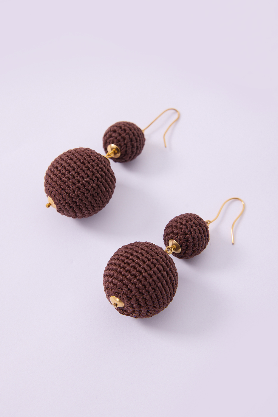 Brown Crochet Hanging Earrings_5