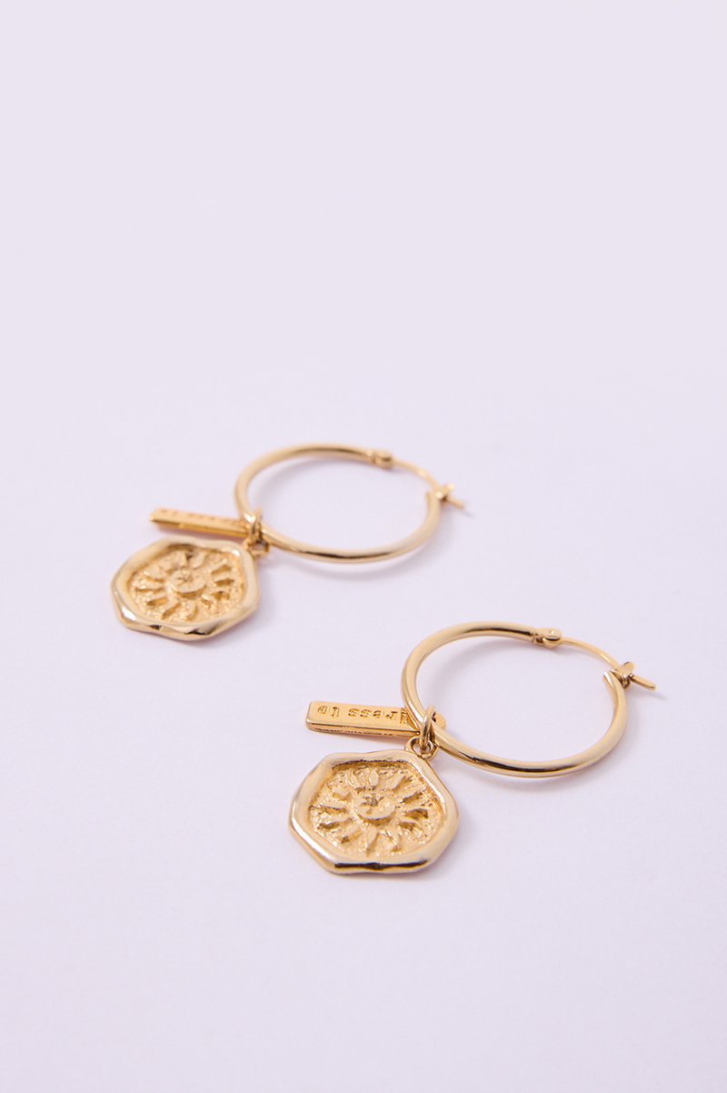 Golden Hoop Pendant Earrings_6
