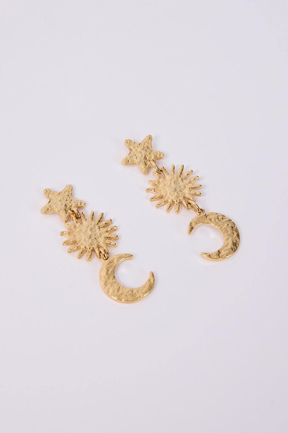 Golden Solaris and Luna Hanging Earrings_5