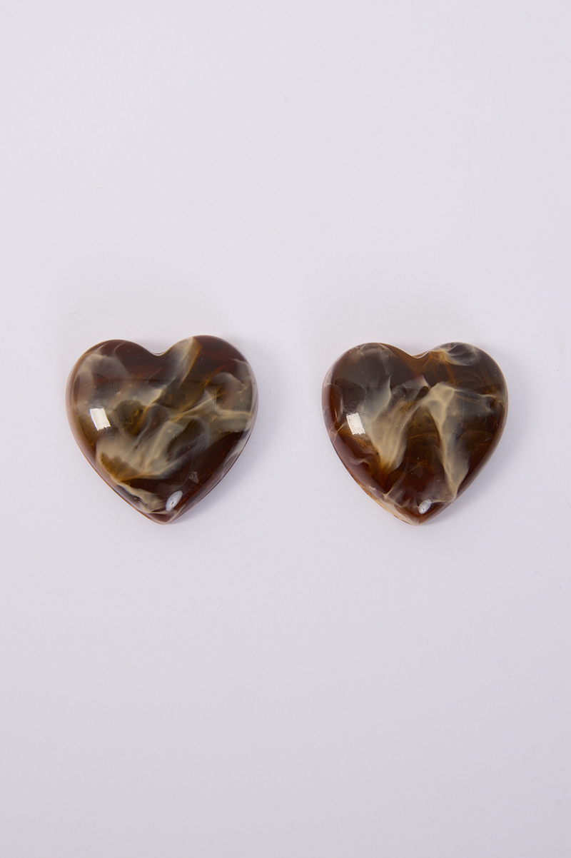 Brown Heart-Shaped Earrings_5