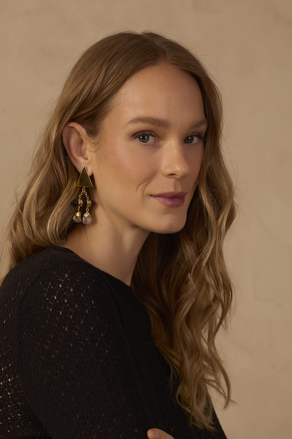 Triangle Stone Drop Earrings_1
