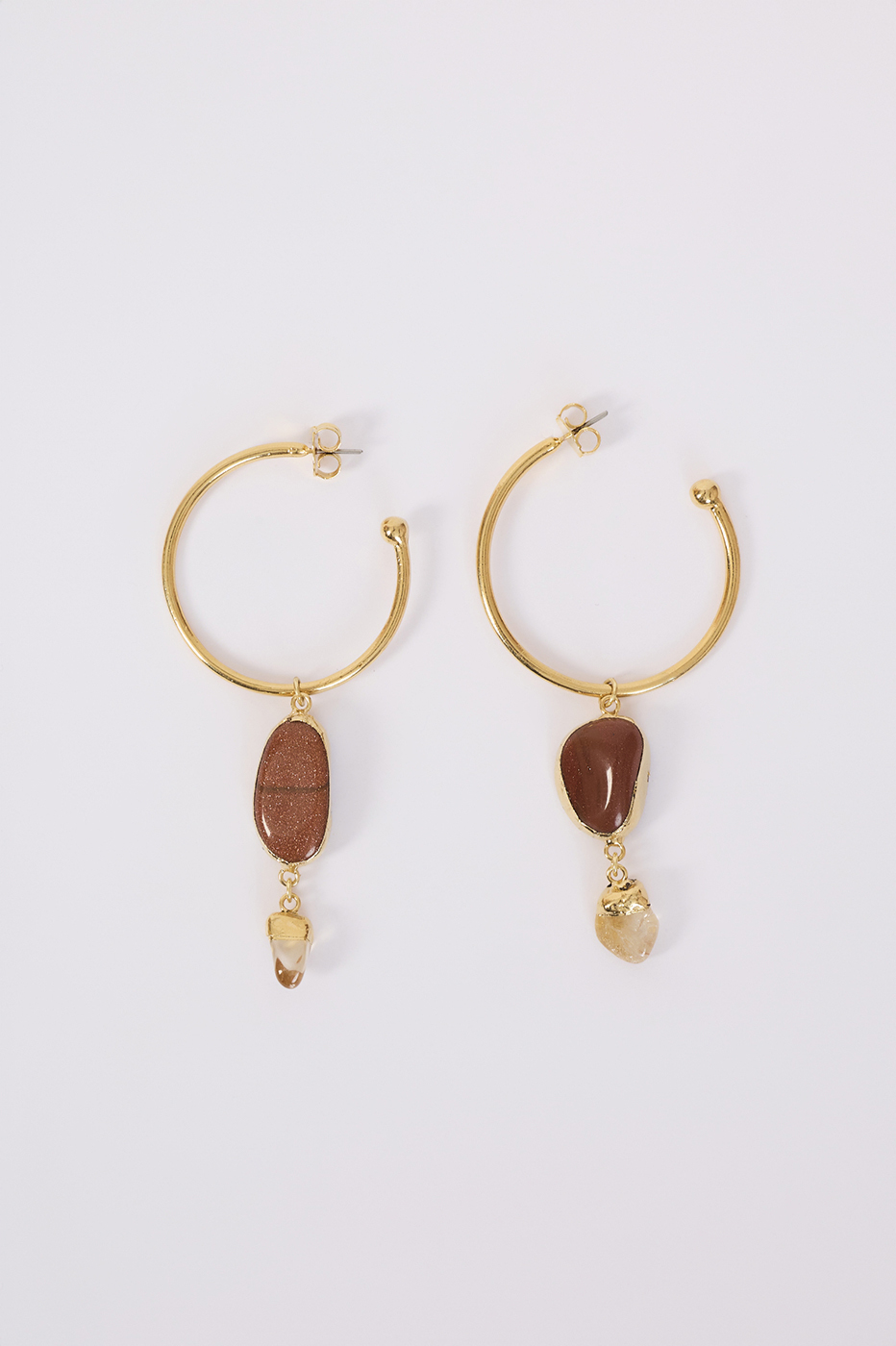 Stone Drop Hoop Earrings_4