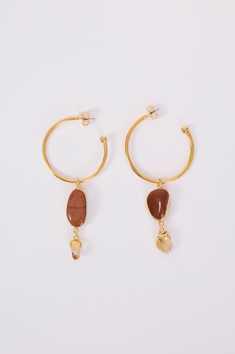 Stone Drop Hoop Earrings_4