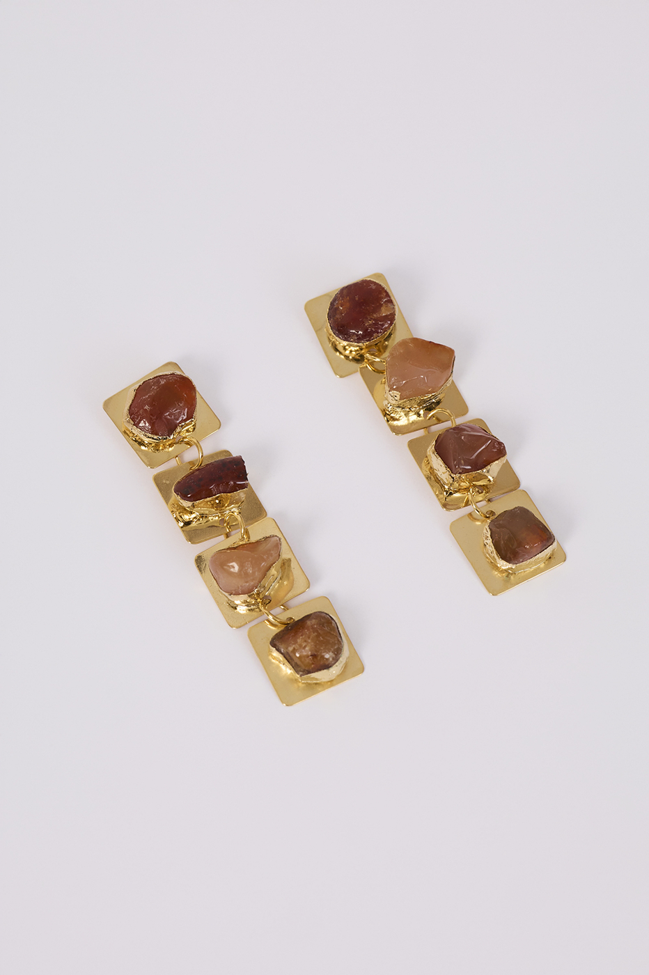 Tiered Raw Stone Earrings_2