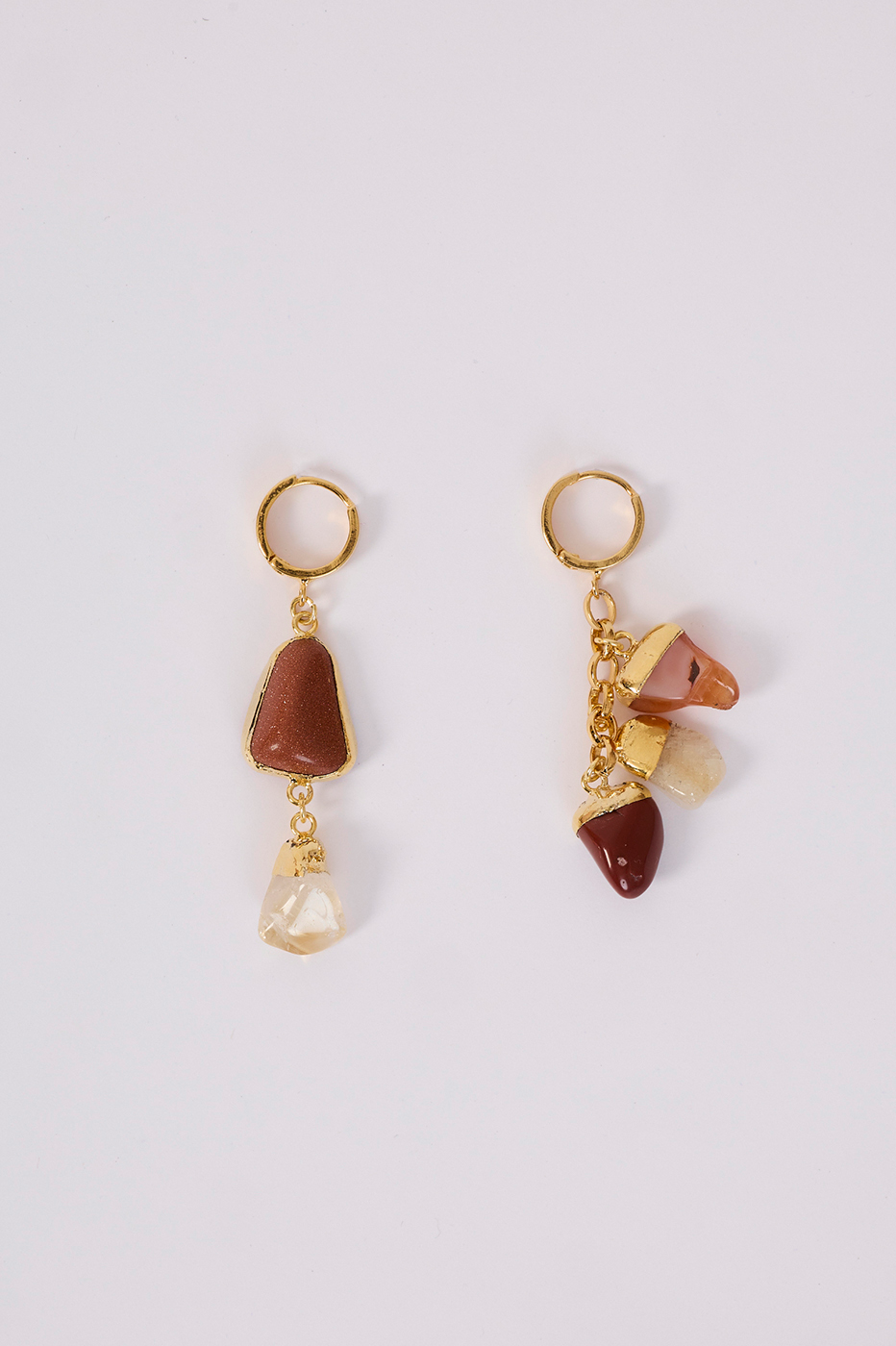 Asymmetric Stone Charm Earrings_1